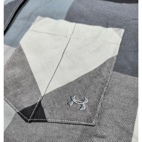 NWT Under Armour Women’s Tradesman Flannel 2.0 LS Button-Up Green/Black Plaid SM - Picture 6 of 7